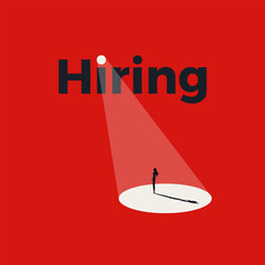 Obraz na płótnie Canvas Business Hiring social media banner, vector concept. Symbol of spotlight, advertisement. Minimalist design eps10 illustration.