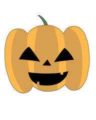 ハロウィン ジャックオーランタン（陰影あり）／笑顔／背景透過PNG