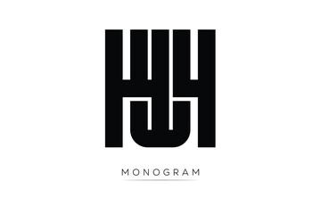 HW Creative Latter Logo. Monogram Logo Design.  Modern Minimal Initials Sing Symbol .