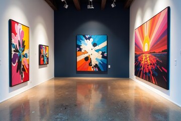 Capturing the Vibrant and Dynamic Abstract Wall Paintings in a Modern Art Gallery