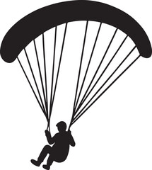 Paraglider silhouette vector design perfect for sky sport, adventure travel, freedom flight and outdoor activity.