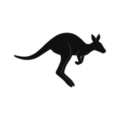 Leaping Kangaroo Dynamic Silhouette Vector