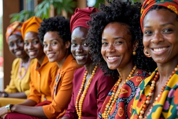 A photo series showcasing the diversity of African professionals in traditional attire during group job interviews and recruitment sessions