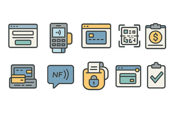 Finance and payment filled icon set. banking, transaction graphic collection