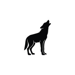 Howling Wolf Silhouette Upright Stance