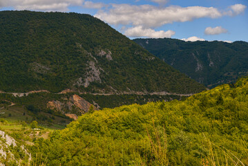 landscape with mountains and clouds