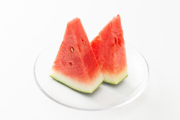 カットした西瓜　白バック