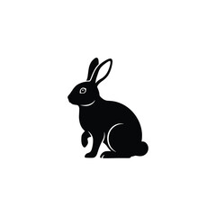 Rabbit Side Profile with Inner Line Details Vector