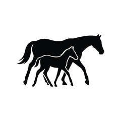 Rearing Horse Silhouette Dynamic Pose