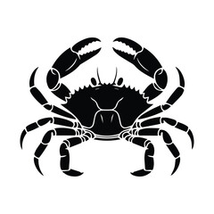 Black and white crab illustration perfect for seafood restaurants or ocean themed designs