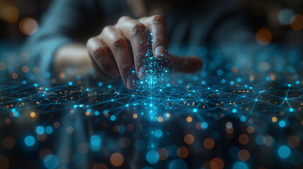 the concept of digital technology computers servers Internet