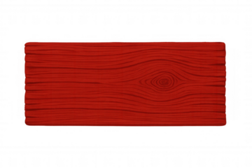 Weathered red wooden plank displaying rich grain texture, showcasing rustic vintage charm against clean transparent backdrop