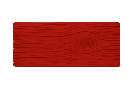 Weathered red wooden plank displaying rich grain texture, showcasing rustic vintage charm against clean transparent backdrop - Powered by Adobe