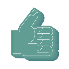 Minimalist thumbs up illustration. Hand showing like gesture, approval, positive feedback, social media icon, success and agreement symbol in simple flat modern design.