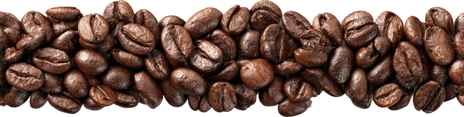 Obraz premium Rows of Roasted Coffee Beans