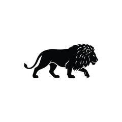 Sprinting Lion Silhouette – Jumping Forward