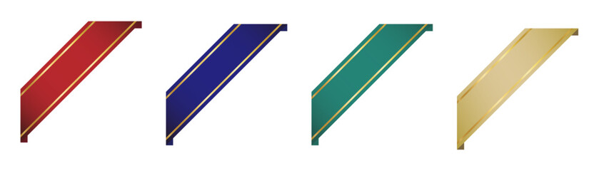 高級感のあるコーナーリボンのベクター素材セット