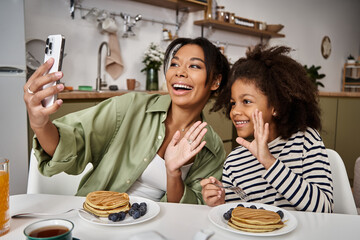 Cherishing morning moments at home with love and laughter over breakfast together