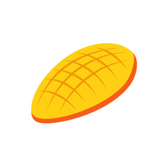 Mango fruit cubes illustration. Vector illustration. 