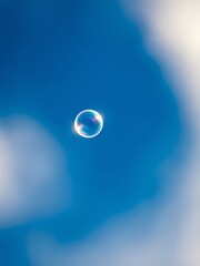 soap bubbles on blue background
