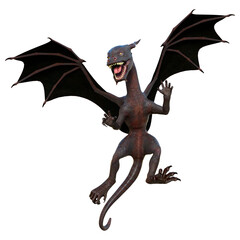 3D Rendering Fairy Tale Dragon on White