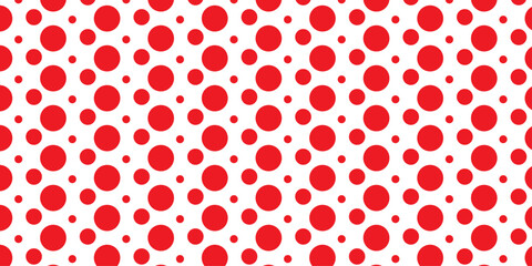 A retro seamless red polka dot heart pattern on a pink background for a Valentine's Day wallpaper design