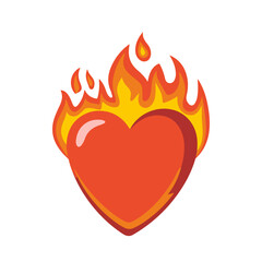 heart on fire emoji vector icon illustration