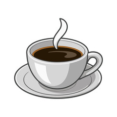 coffee cup with flying beans vector icon