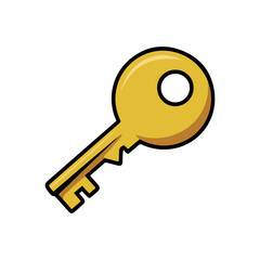 key emoji icon flat vector