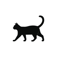 Walking Cat Silhouette Side Profile