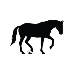 Walking Horse With Ground Splash Silhouette