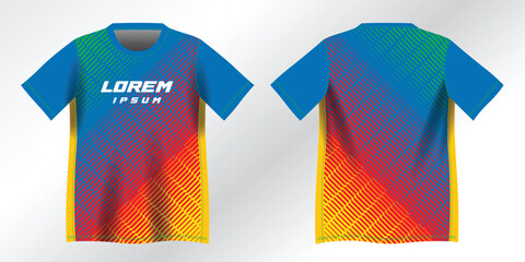 colorful abstract red blue green and yellow background pattern for sport jersey design mockup