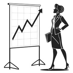 business woman with graph