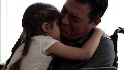 Grieving Father Daughter Embrace. - Powered by Adobe