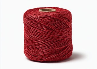 A spool of vibrant red twine