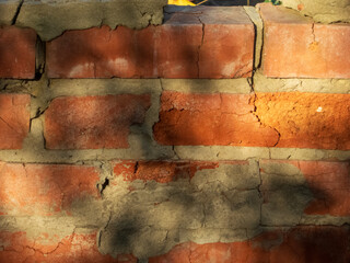 Old Weathered Red Brick Wall Texture.