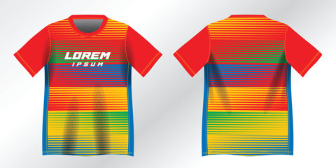 colorful abstract red blue green and yellow background pattern for sport jersey design mockup