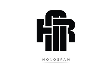 MR Creative Latter Logo. Monogram Logo Design.  Modern Minimal Initials Sing Symbol .