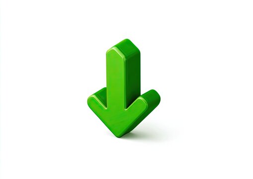 3D green downward pointing arrow - Powered by Adobe