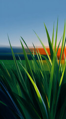 Agave plant leaves silhouetted against blue ocean sea and sky at sunset, tropical succulent flora with sharp pointed green foliage, coastal desert vegetation with dramatic backlight, seaside landscape