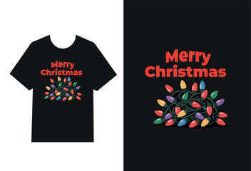 Merry Christmas, Typography T-shirt Design Generative Ai
