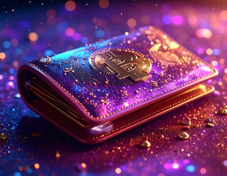 Glittery cryptocurrency wallet