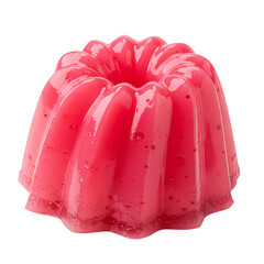 Vibrant Pink Jelly Mold A Delicious Dessert on transparent background