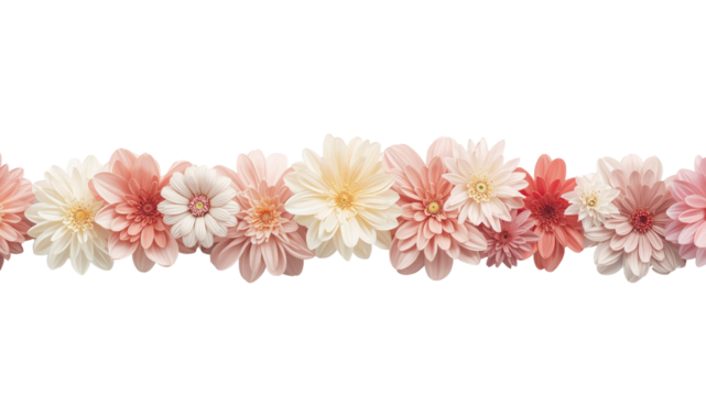 Elegant Floral Border of Pastel Pink and White Flowers
