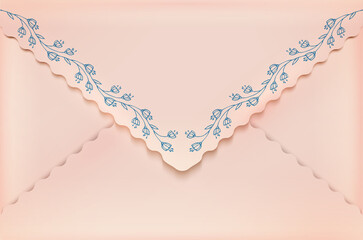Pink envelope with flower design