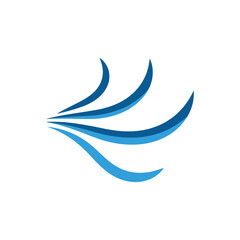 Abstract Blue Waves Flowing Motion.