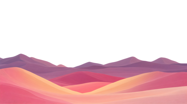 Abstract mountain range, isolated on transparent background
