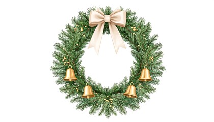 Christmas wreath design, elegant and realistic
