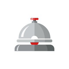 Obraz premium Hotel service bell icon in a flat design style.