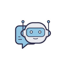 Obraz premium Friendly chatbot robot icon isolated on transparent background